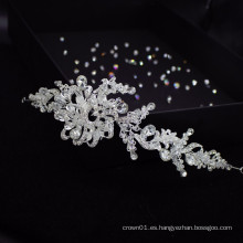Accesorios para el cabello nupciales hechos a mano de Europa, exquisita diadema de cristal para desfile, diadema de boda
